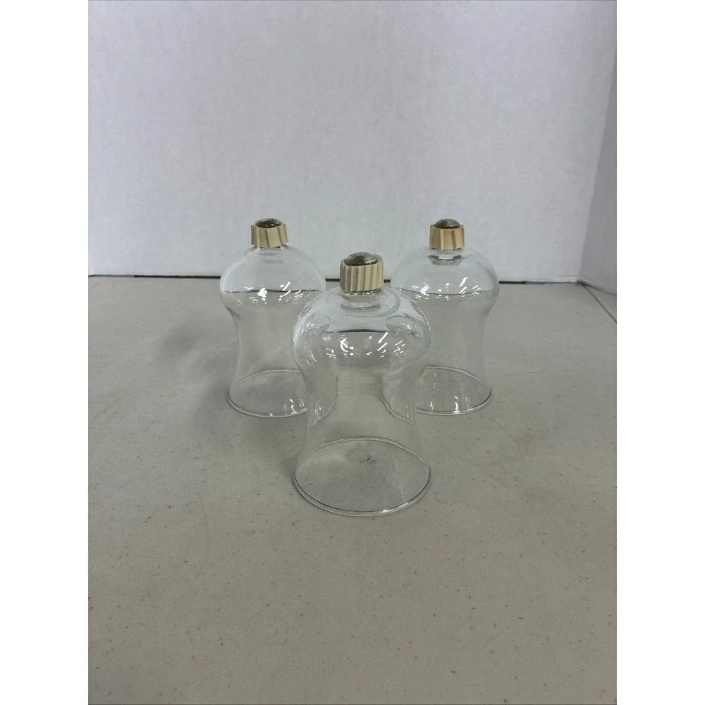 Set of 3 Clear Glass Hurricane Votive Peg Candle Holder Sconce Replacement Cups